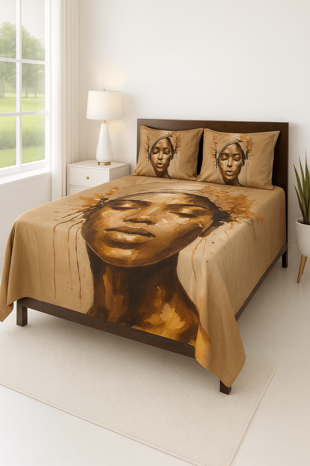 King Size Bed | 7D bedsheets | Glace Cotton | Cleopatra - Shopurneeds