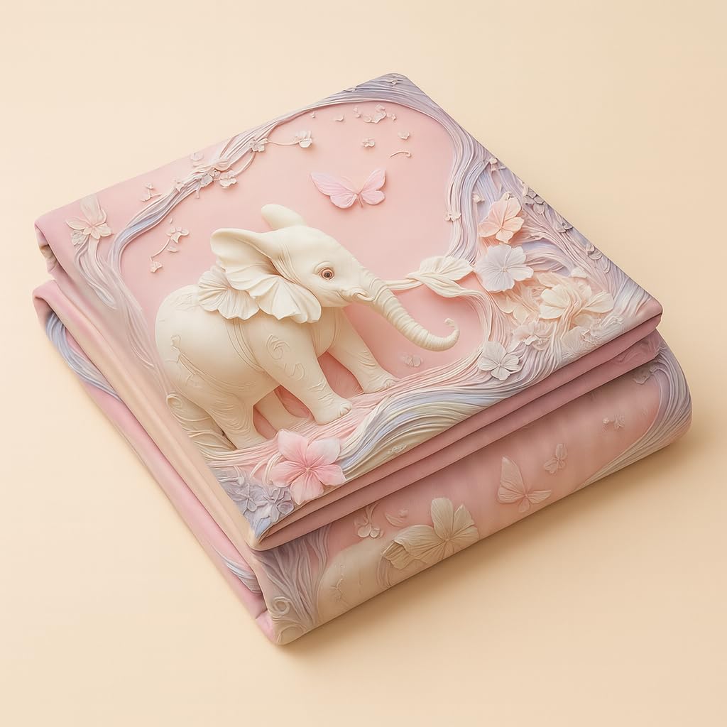 King Size Bed | 7D bedsheets | Glace Cotton | Elephant - Shopurneeds