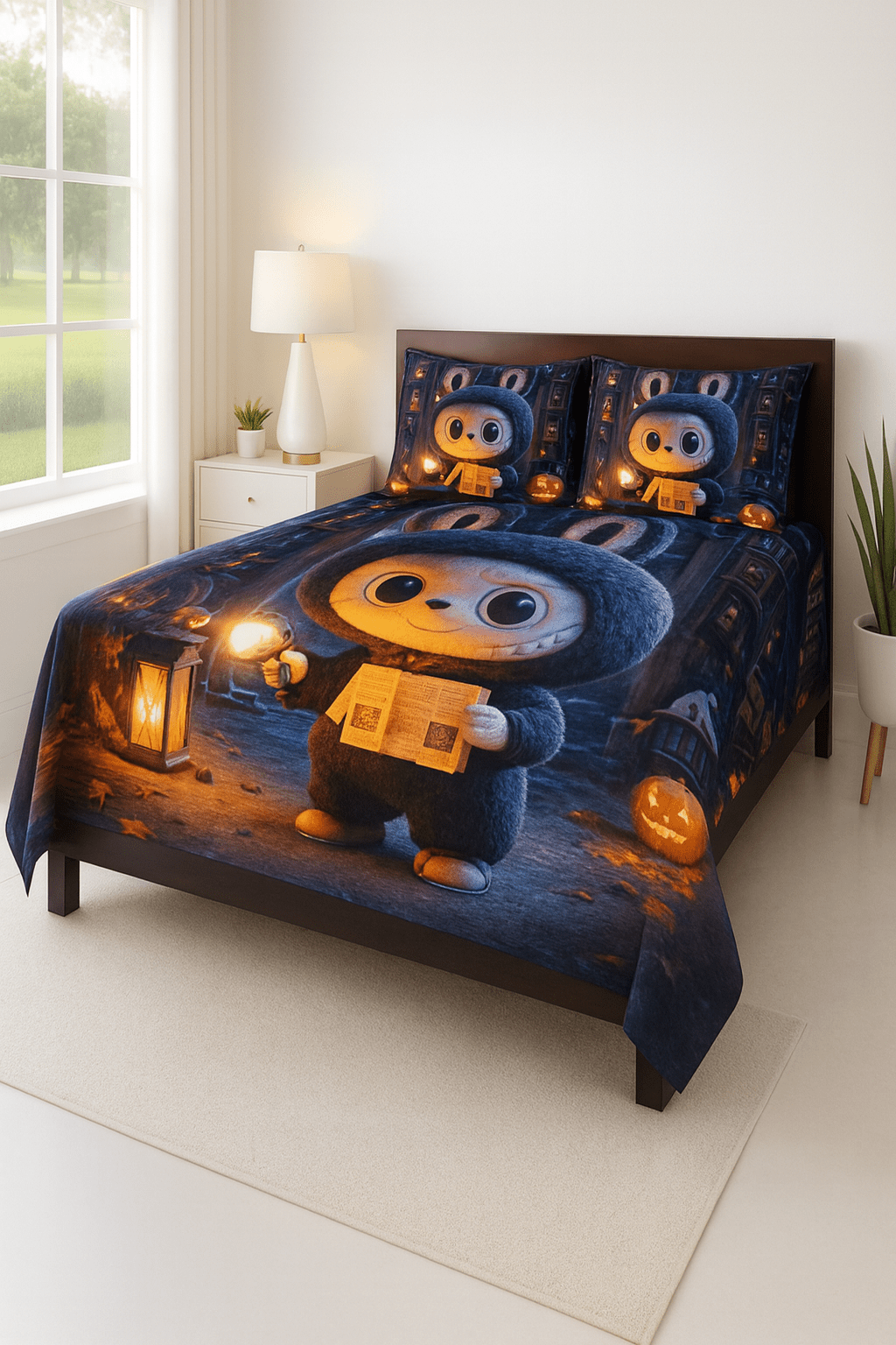 King Size Bed | 7D bedsheets | Glace Cotton | Labubu - Shopurneeds