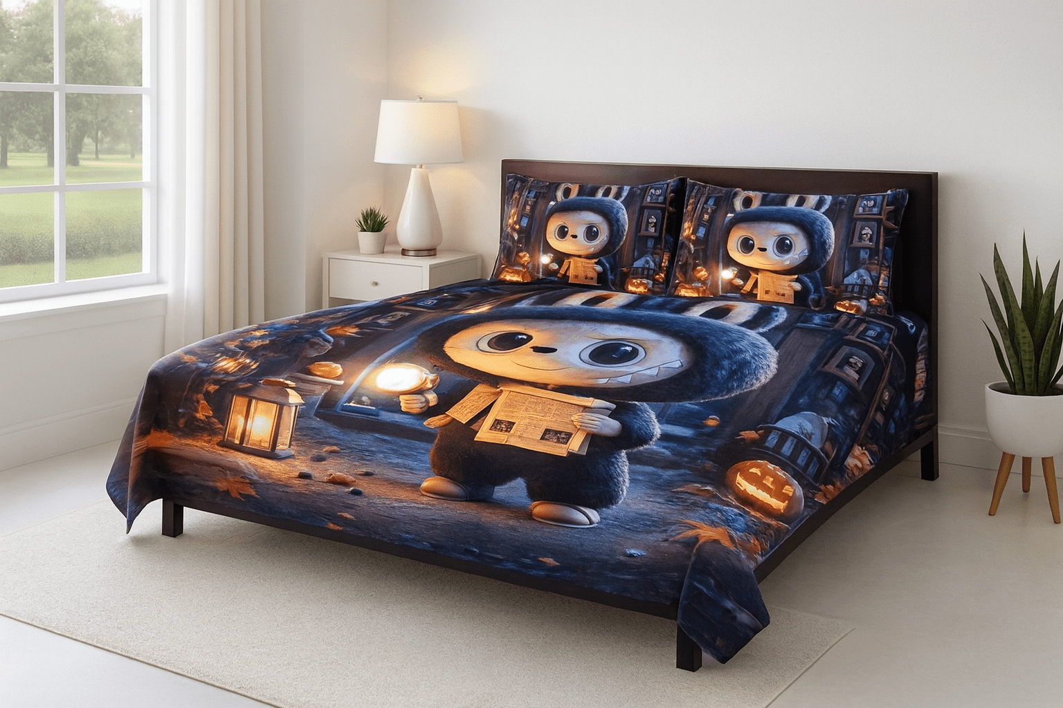 King Size Bed | 7D bedsheets | Glace Cotton | Labubu - Shopurneeds