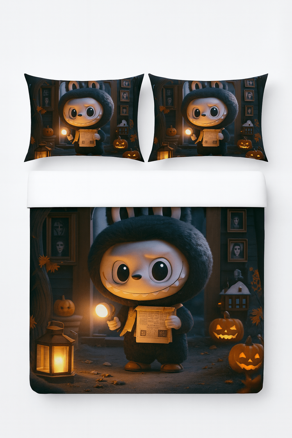 King Size Bed | 7D bedsheets | Glace Cotton | Labubu - Shopurneeds