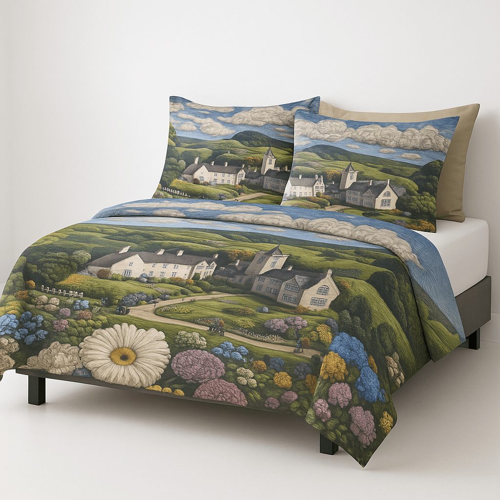 King Size Bed | 7D bedsheets | Glace Cotton | Scenary - Shopurneeds