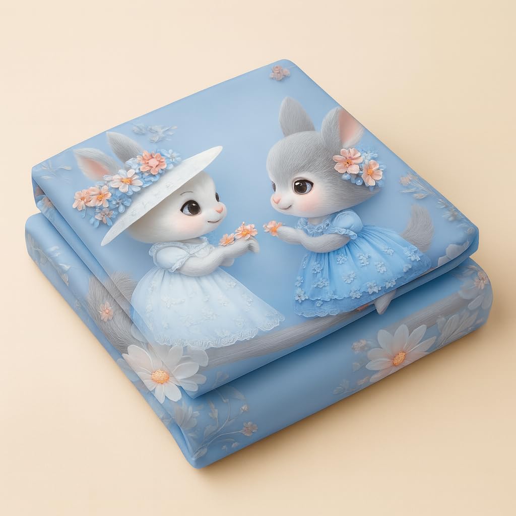 King Size Bed | 7D bedsheets | Glace Cotton | Squirrel - Shopurneeds