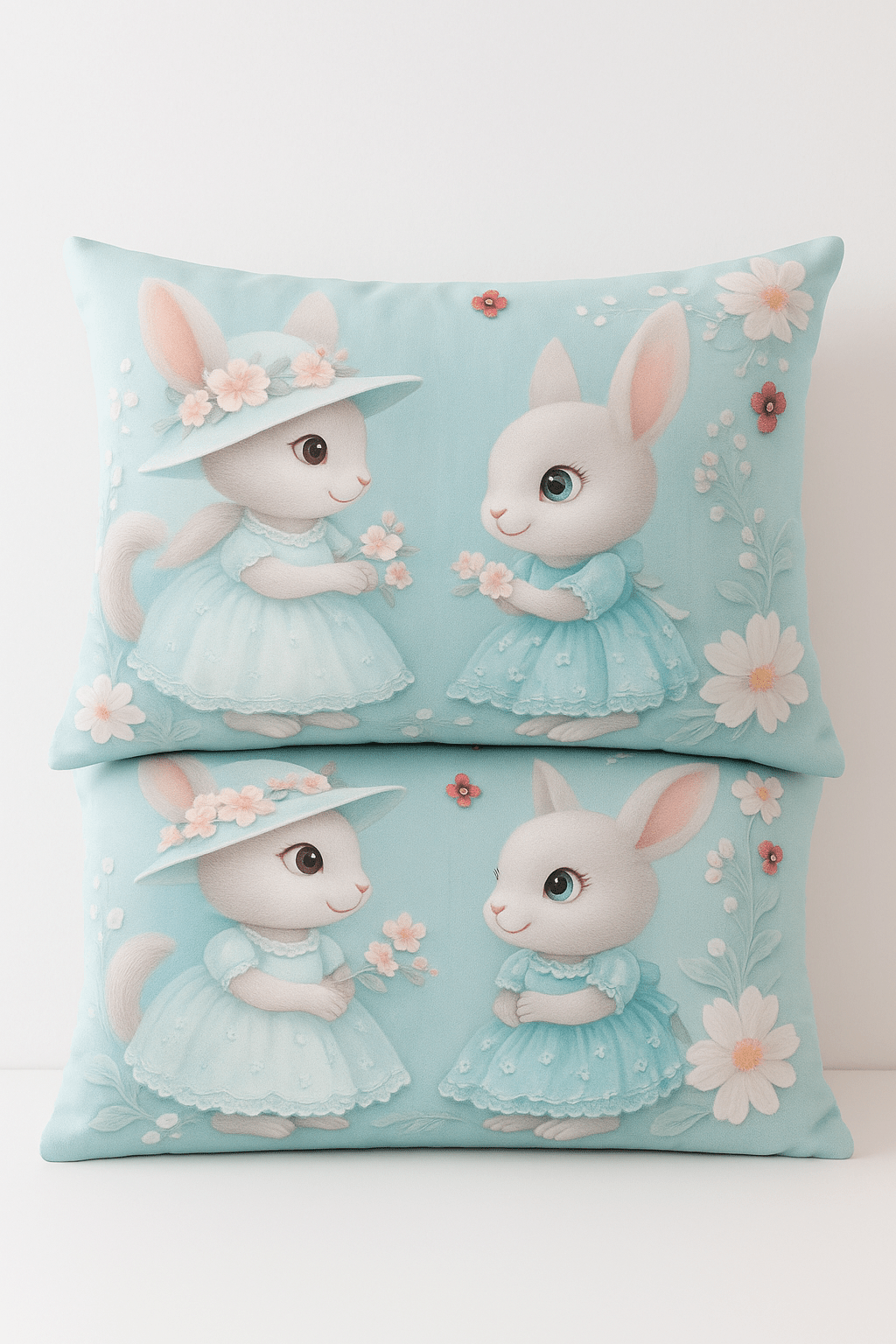 King Size Bed | 7D bedsheets | Glace Cotton | Squirrel (Green) - Shopurneeds