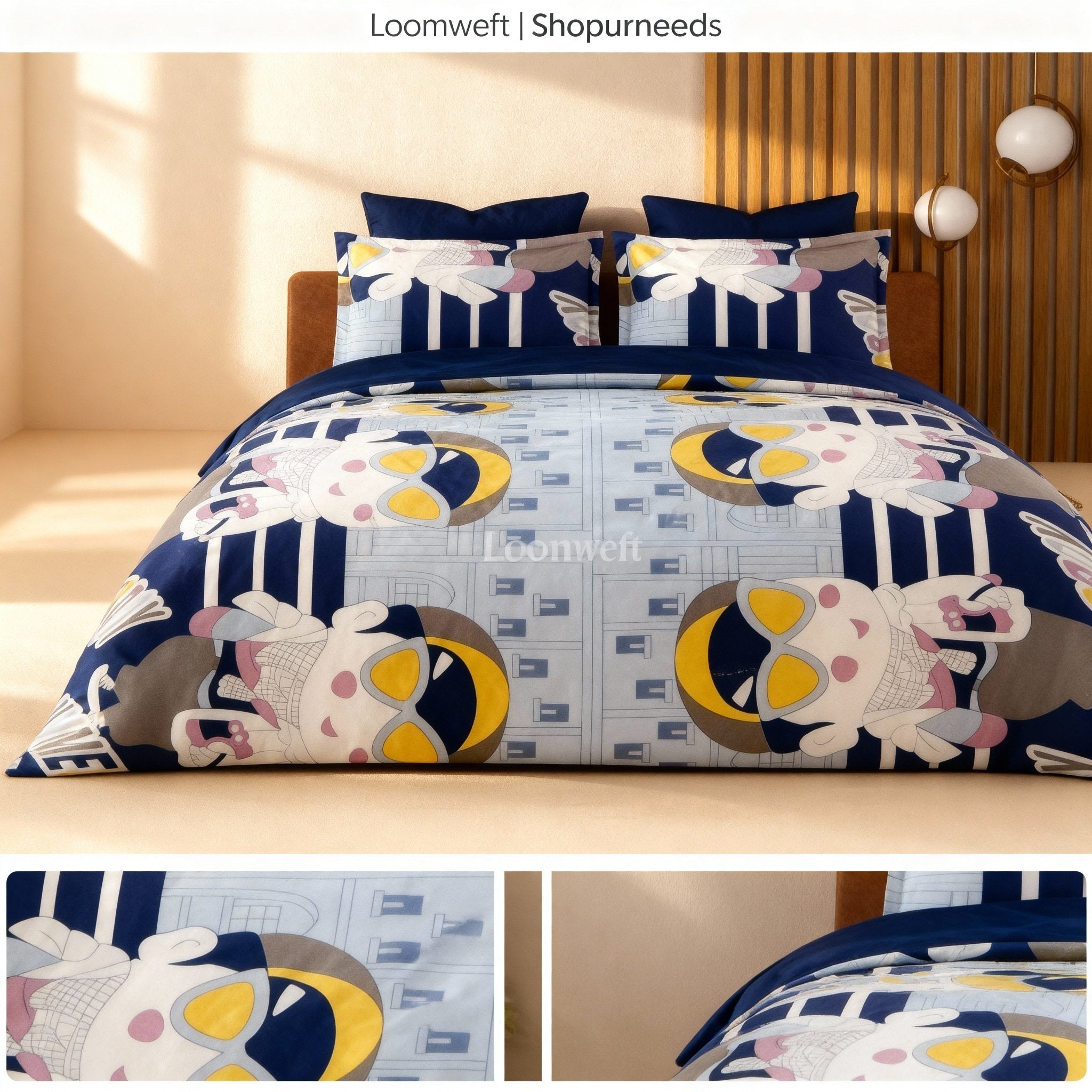 Loomweft | Bedsheet | Cotton | King | 108x108 inch | Free Shipping - Shopurneeds
