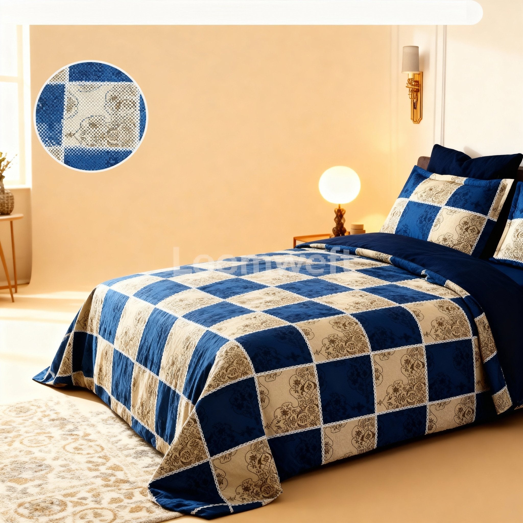 Loomweft | Bedsheet | Cotton | King | 108x108 inch | Free Shipping - Shopurneeds