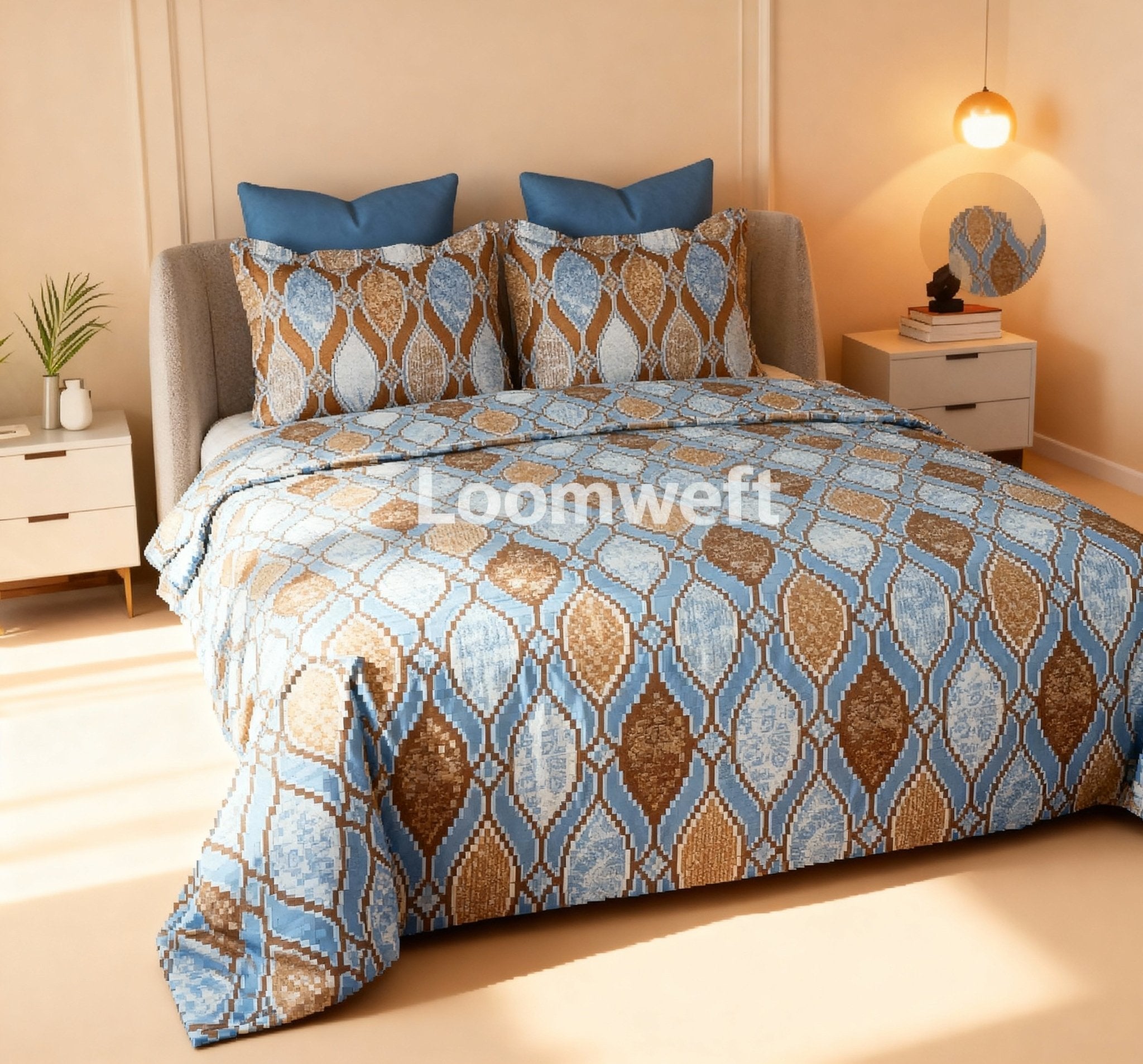 Loomweft | Bedsheet | Cotton | King | 108x108 inch | Free Shipping - Shopurneeds