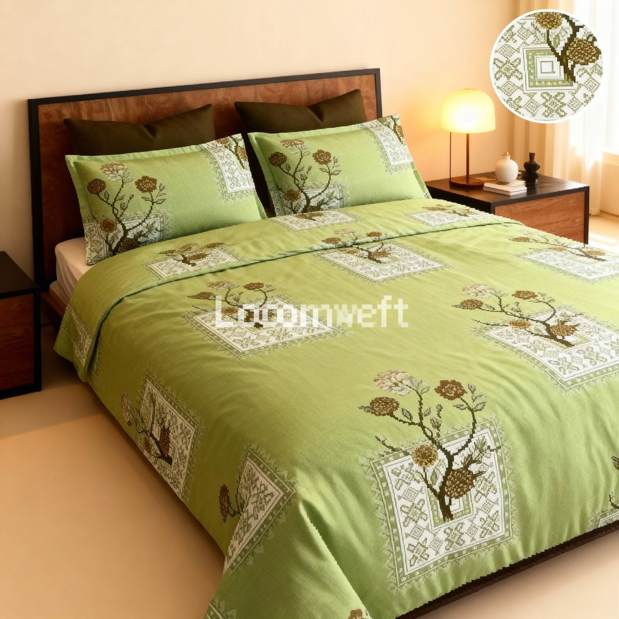 Loomweft | Bedsheet | Cotton | King | 108x108 inch | Free Shipping - Shopurneeds