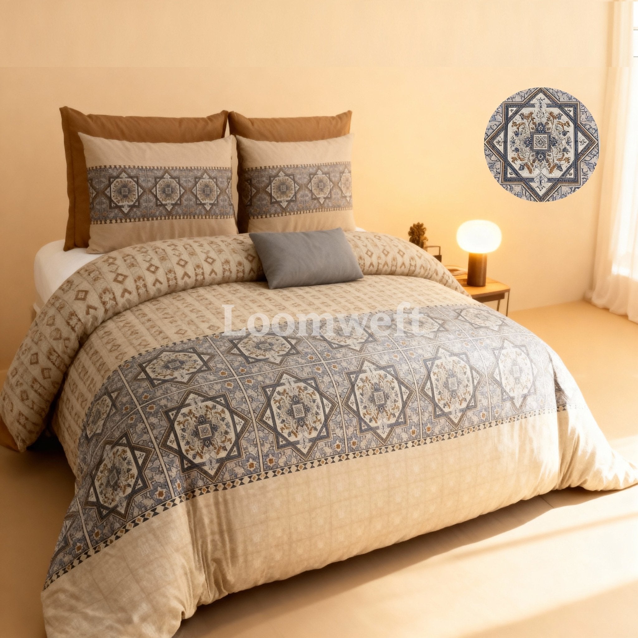 Loomweft | Bedsheet | Cotton | King | 108x108 inch | Free Shipping - Shopurneeds