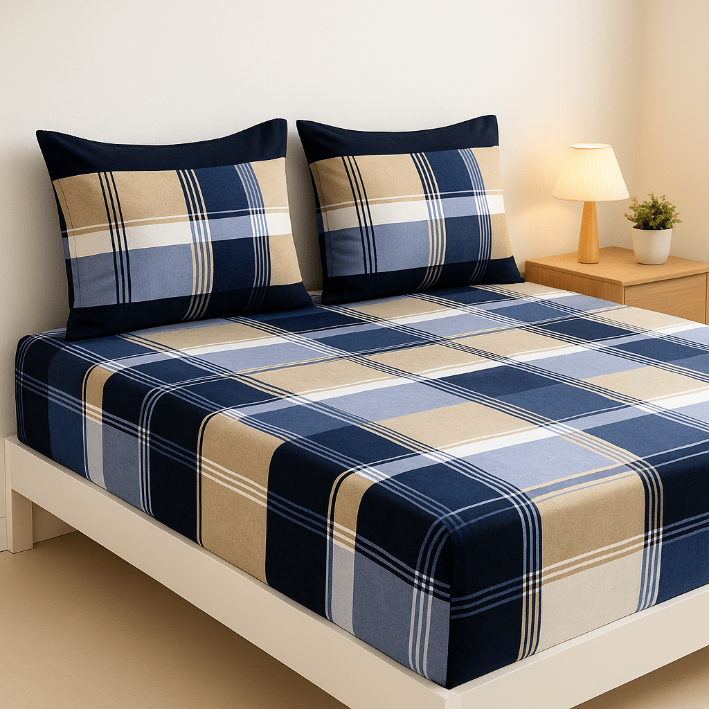 Loomweft | Bedsheet | Cotton | King | 108x108 inch | Free Shipping - Shopurneeds