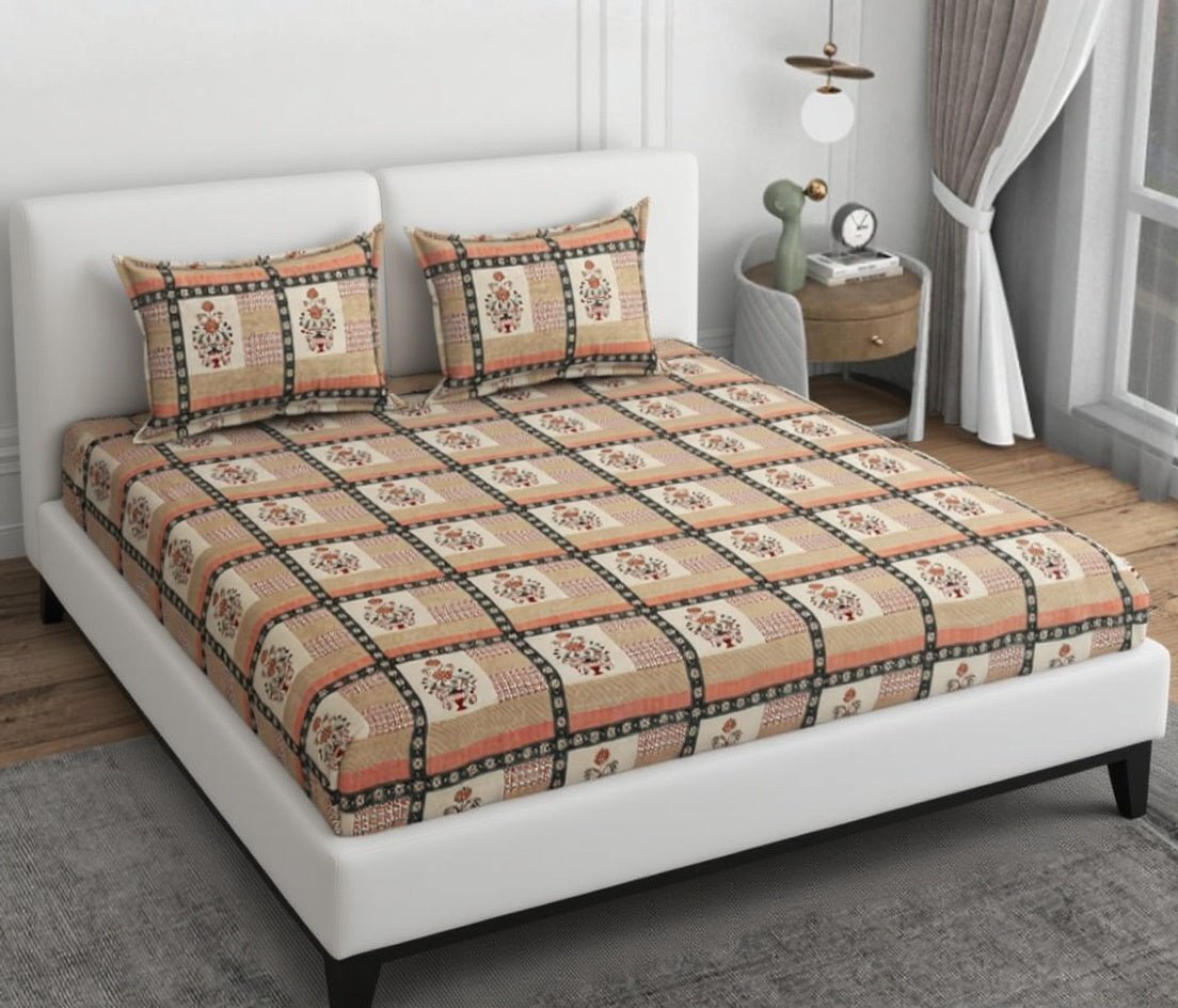 Loomweft | Bedsheet | Cotton | King | 108x108 inch | Free Shipping - Shopurneeds