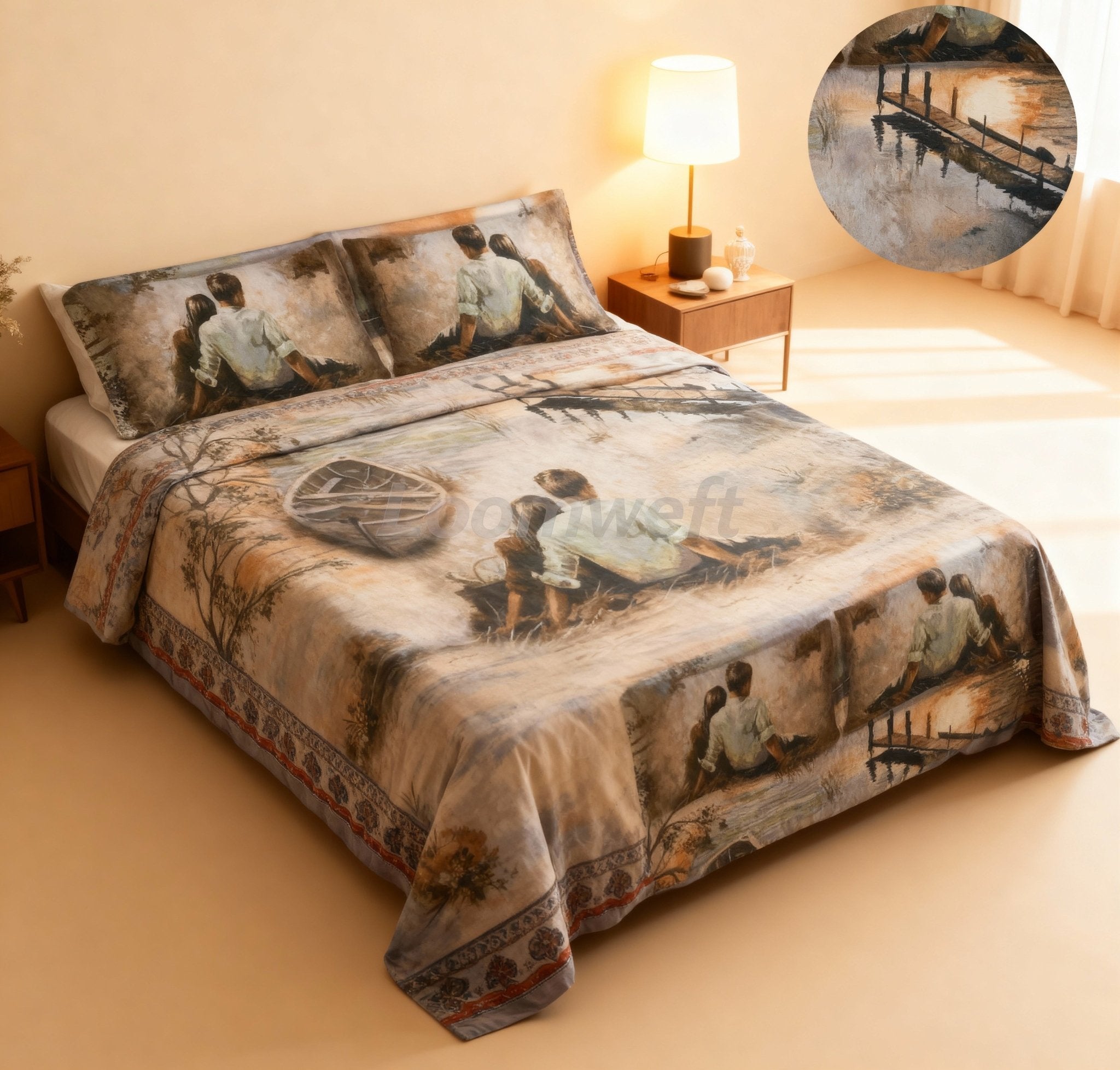 Loomweft | Bedsheet | Cotton | King | 108x108 inch | Free Shipping - Shopurneeds