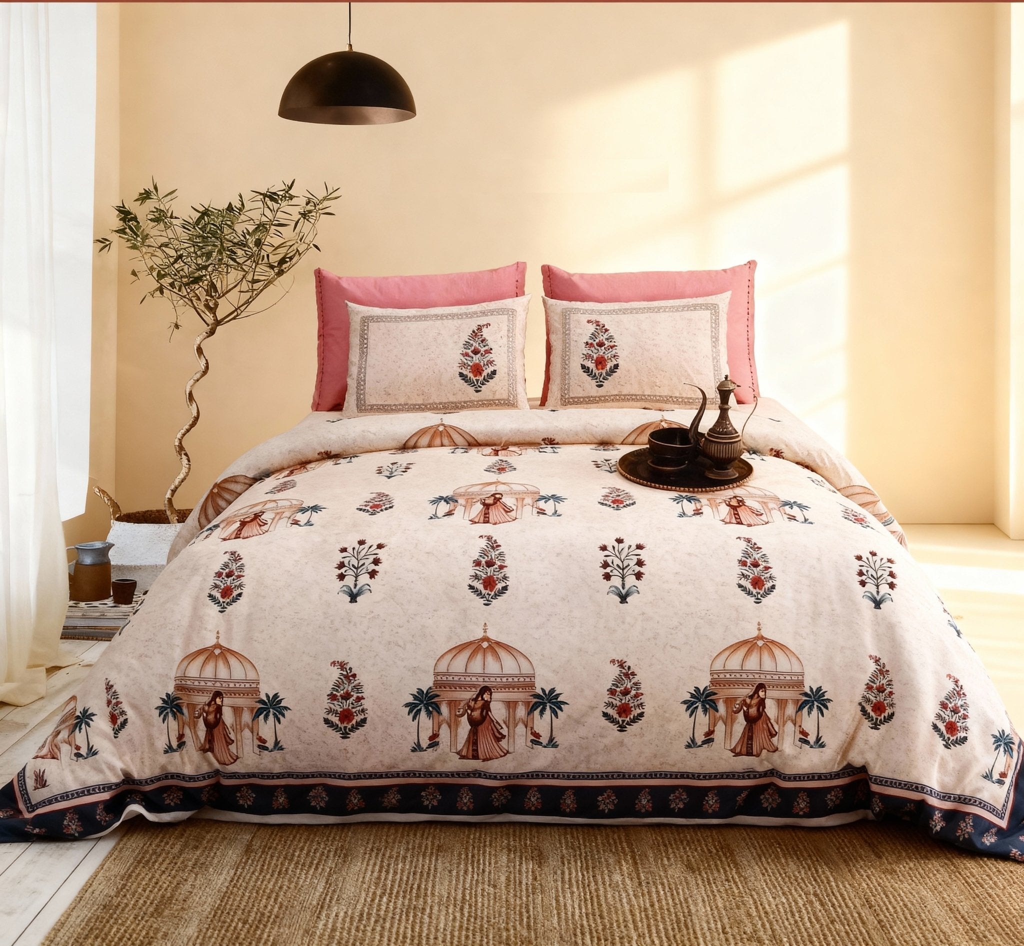 Loomweft | Bedsheet | Cotton | King | 108x108 inch | Free Shipping - Shopurneeds