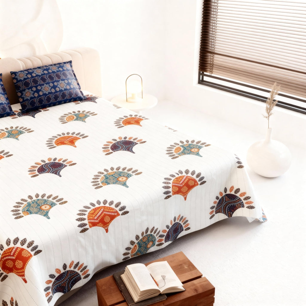 Loomweft | Bedsheets | Cotton | King | 108x108 inch | 100% cotton | Modern Jaipu - Shopurneeds