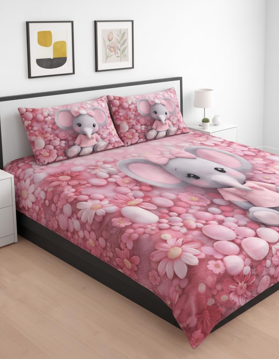 Loomweft | Bedsheets | Flannel | King | 108x108 inch | Warm | winter bedsheet | - Shopurneeds