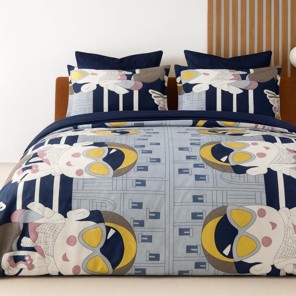 Loomweft | Bedsheets | Glace Cotton | Double | 90x100 inch | kids | place cotton - Shopurneeds