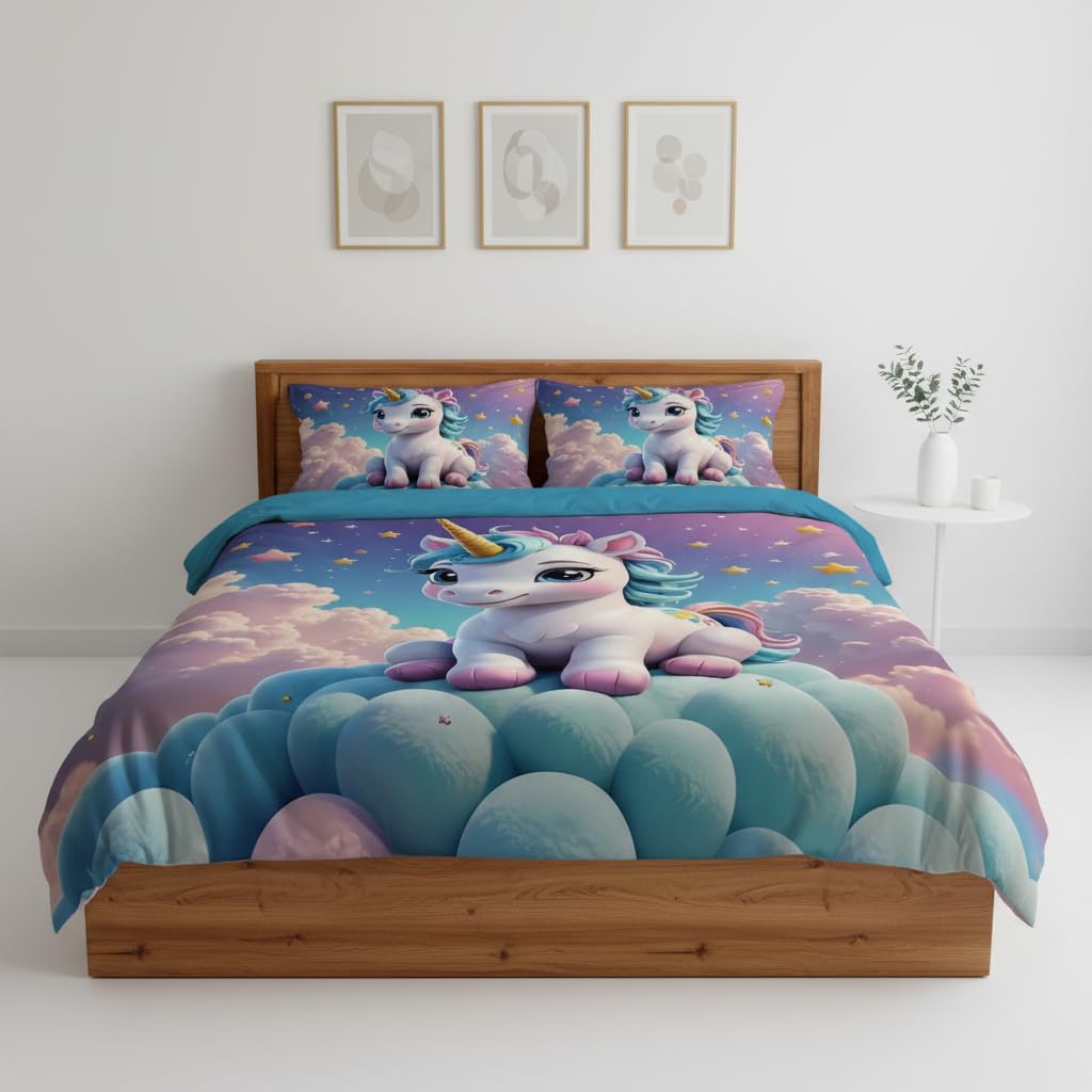 Loomweft | Bedsheets | Glace Cotton | King | 108x108 inch | 7D | Premim | King s - Shopurneeds