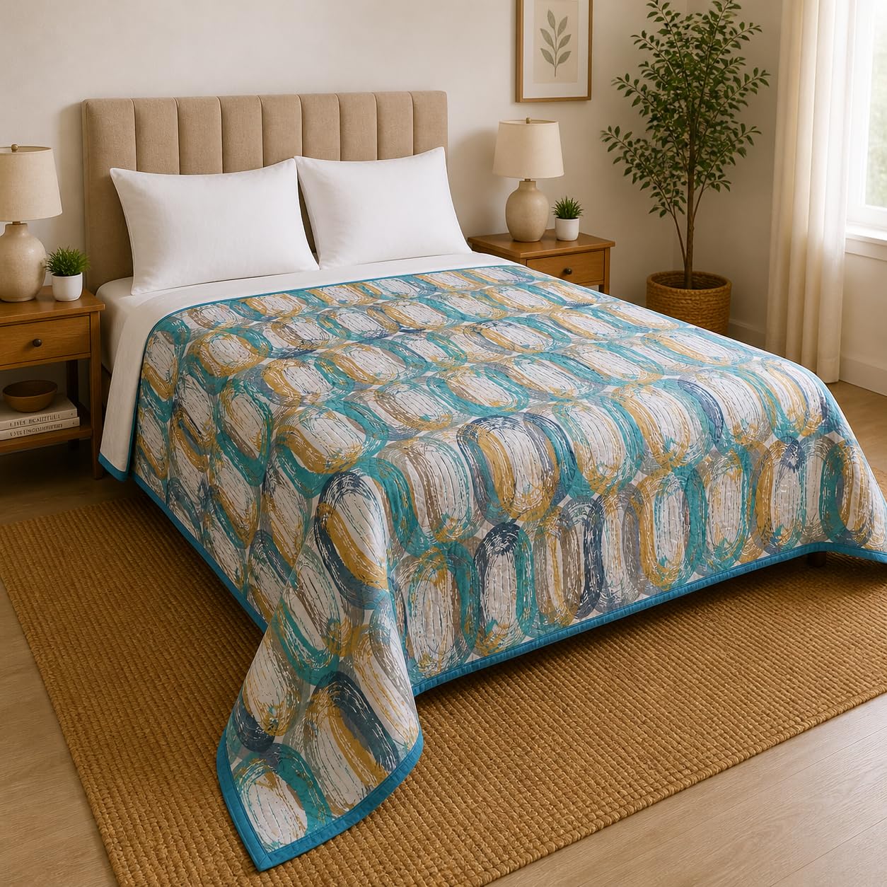 Loomweft | Comforter | Microfibre | Double | 90x100 inch | AC Comforter | Revers - Shopurneeds