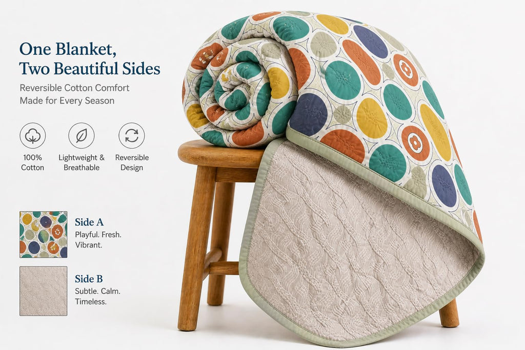 Loomweft | Comforter | Microfibre | Double | 90x100 inch | AC Comforter | Revers - Shopurneeds