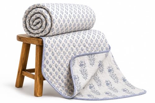 Loomweft | Dohar | Cotton | Double | 90x100 inch | Dohar Quilt cotton dohar | mu - Shopurneeds