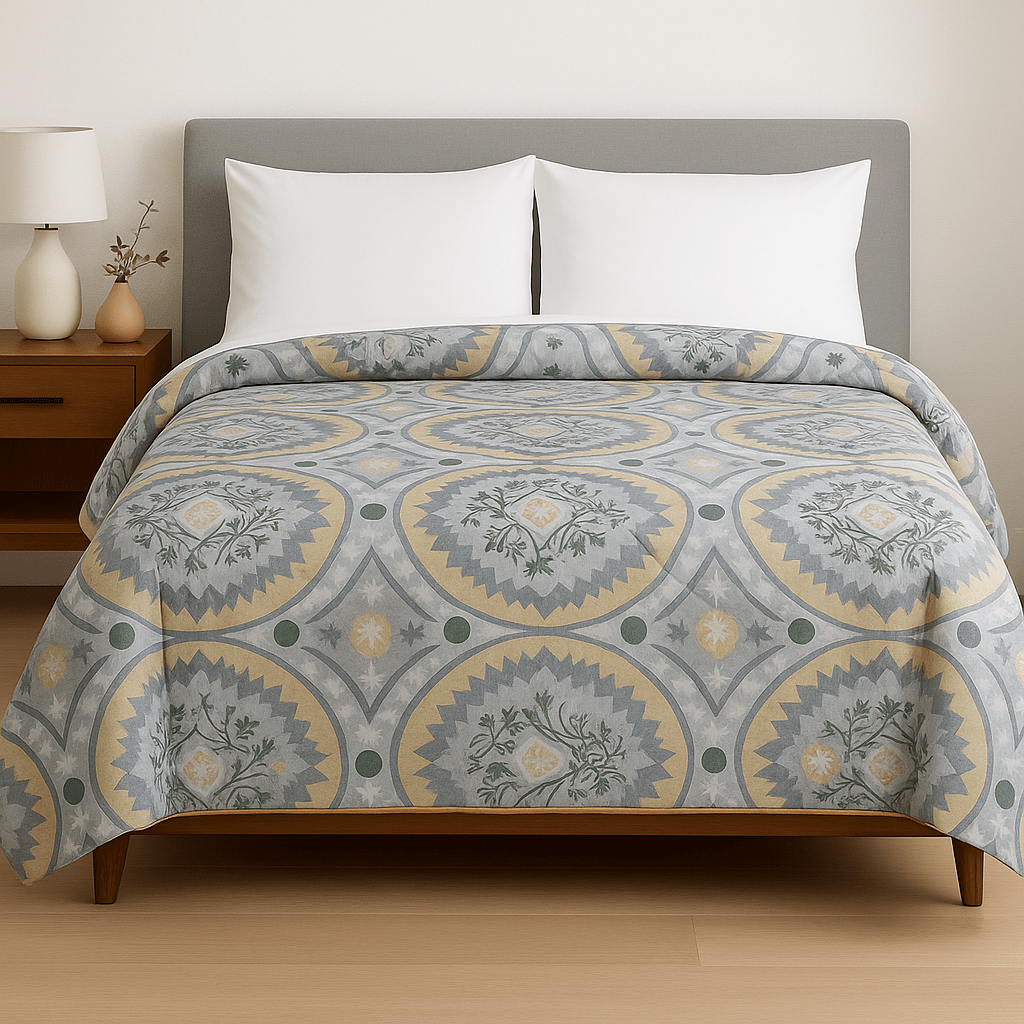 Premium Reversible Comforter | Soft, Lightweight & All - Season Quilt for Double | Geomatrical - Shopurneeds