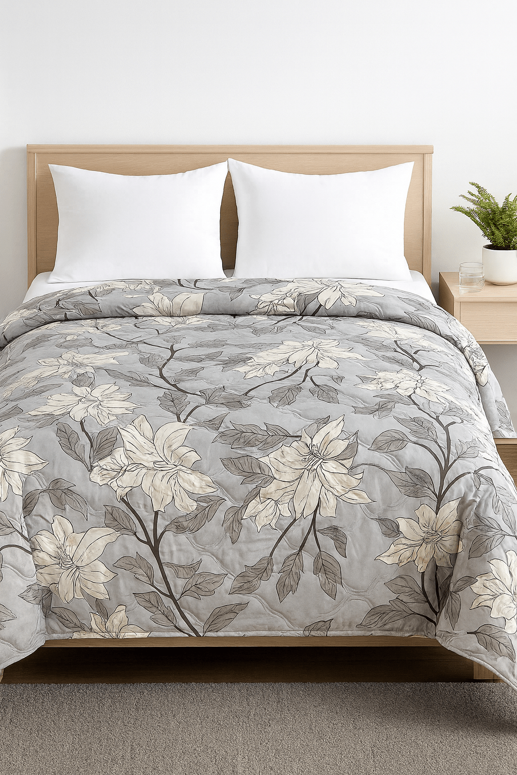 Premium Reversible Comforter | Soft, Lightweight & All - Season Quilt for Double | Warm Grey - Shopurneeds