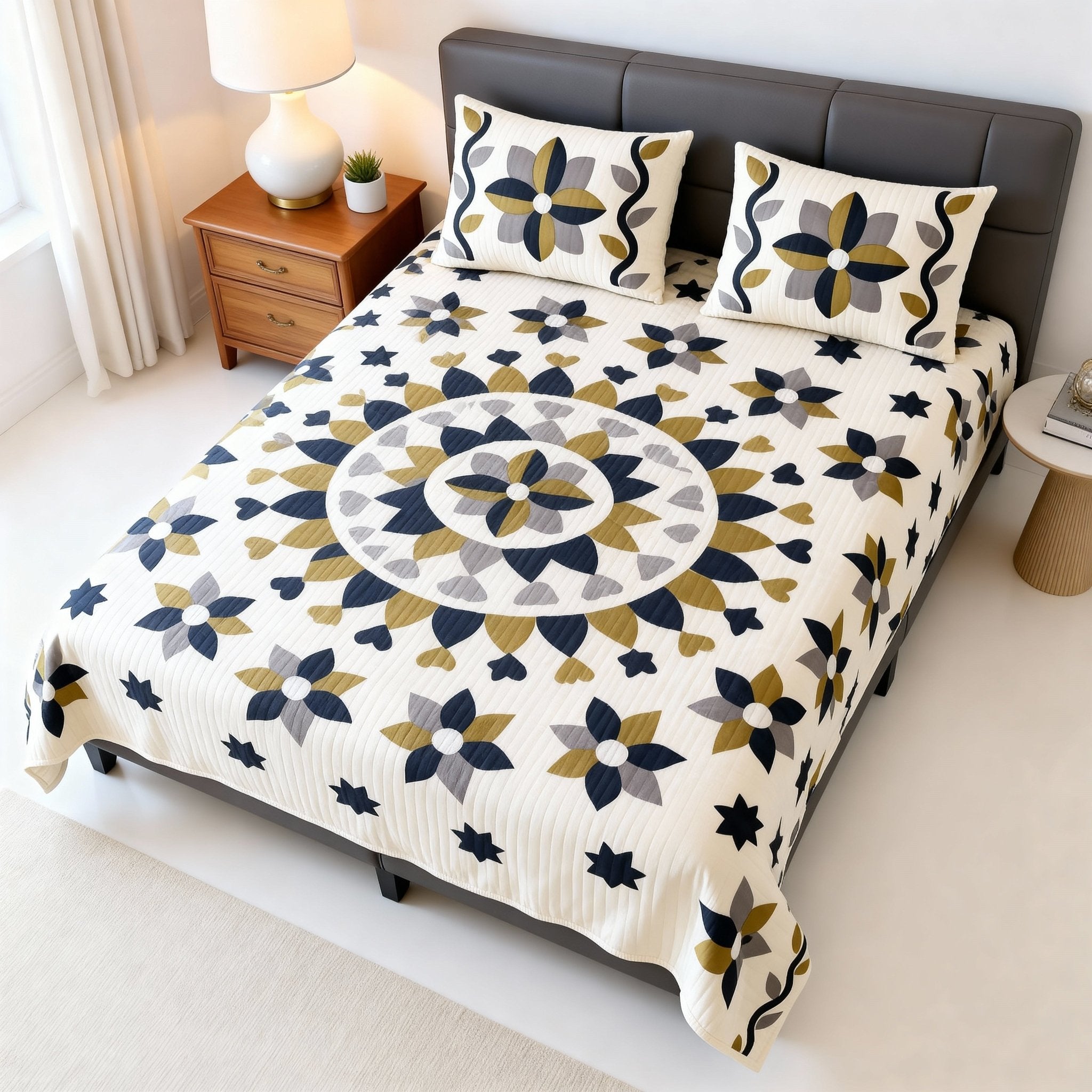 Raj Gharana Jaipur Cotton Bedsheet | 100% Pure Cotton | King Size Bed Sheet with Pillow Covers | Patta Circle - Shopurneeds