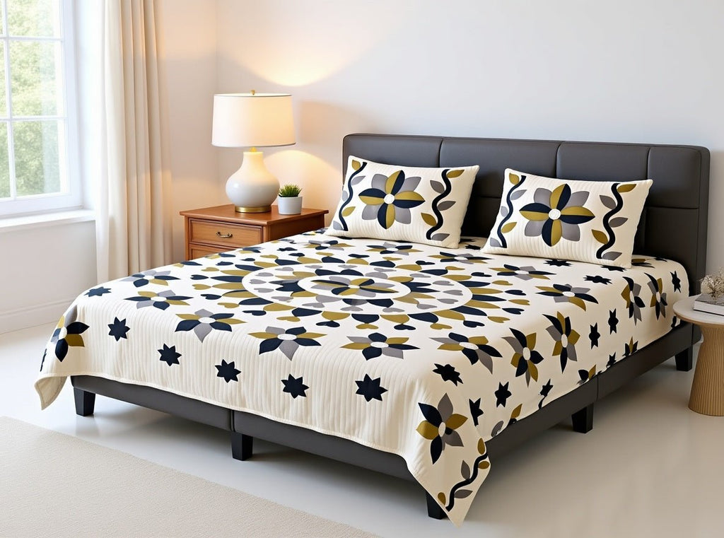 Raj Gharana Jaipur Cotton Bedsheet | 100% Pure Cotton | King Size Bed Sheet with Pillow Covers | Patta Circle - Shopurneeds