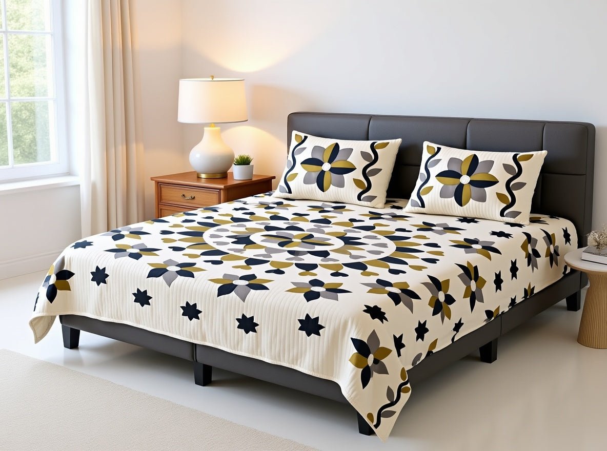 Raj Gharana Jaipur Cotton Bedsheet | 100% Pure Cotton | King Size Bed Sheet with Pillow Covers | Patta Circle - Shopurneeds