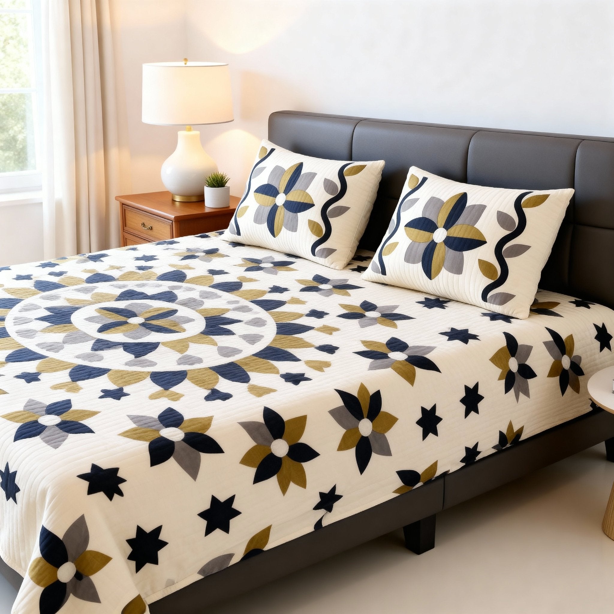 Raj Gharana Jaipur Cotton Bedsheet | 100% Pure Cotton | King Size Bed Sheet with Pillow Covers | Patta Circle - Shopurneeds